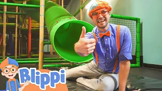 Blippi Visits an Indoor Playground | Go Buster! | Funny Cartoons & Songs for Kids | Moonbug Kids
