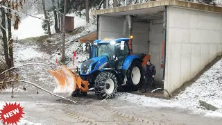 Snow removal part 2! And spread the last manure before the snow! #winter #viral #zillertal