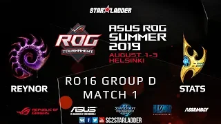 2019 Assembly Summer Ro16 Group D Match 1: Reynor (Z) vs Stats (P)