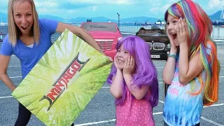 Addy and Maya Win a Pretend Contest at the Crazy Car Store