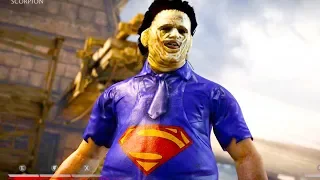 Mortal Kombat XL - All Klassic Fatalities on Superman Leatherface Costume Skin Mod 4K Gameplay Mods