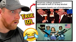 American Reacts to More Europe VS USA MEMES 🤣🎉