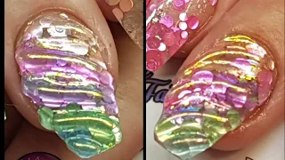 Rainbow Unicorn Acrylic Nails, Glitter, 3d Gel