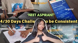 4/30 Days Study Challenge to be CONSISTENT 📚🧿 | Being Productive as a NEET ASPIRANT 11th grader 🩵