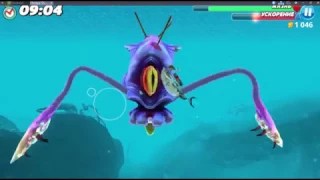 Boss battle гигантский кальмар vs Акула зомби. Hungry shark. Giant squid