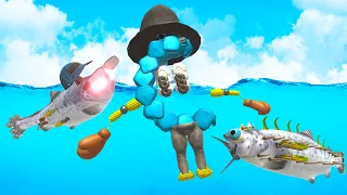 We Created Epic Battle Salmon and the Ultimate Ctop in Animal Revolt Battle Simulator Multiplayer!
