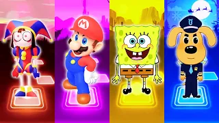 The Amazing Digital Circus - Super Mario Bros - SpongeBob - Sheriff Labrador - Tiles Hop EDM Rush