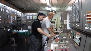 Engine room tour on cargo ship