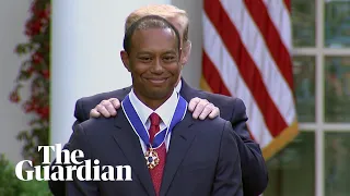 Tiger Woods receives highest civilian award form Donald Trump