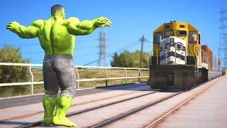 Can Avenger HULK Stop The TRAIN in GTA V 2020? | Hulk VS Train | Tube5 Gamer