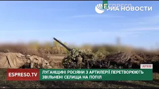 Луганщині росіяни з артилерії перетворюють звільнені селища на попіл