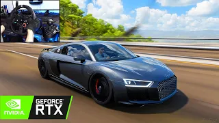 Audi R8 V10 PLUS - Forza Horizon 5 (Steering Wheel + Shifter) Gameplay