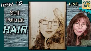 Pyrography: How To // Wood Burning a Self Portrait // Hair