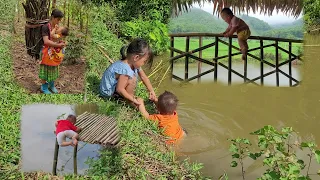 Single mom - FULL VIDEO building a house to harvest fruit to sell. Building Bamboo House to make