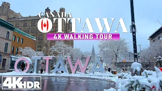 Ottawa Canada 🇨🇦 Winter Walk Feb 2024 Around Downtown in 4K UHD (HDR) 60 fps