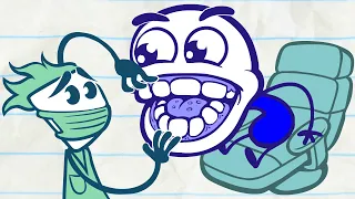 Pencilmate & Pencilmiss 😷 Going to the dentist 😷 Teeth problem 😬👅 Cartoons 2020