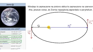 236. Zasada zachowania momentu pędu i I prawo Keplera w zadaniu