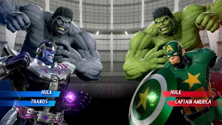 hulk & Thanos V's Hulk & caption america [Very Hard]AI Marvel vs capcom infinite game Play
