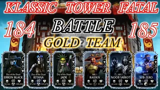 klassic tower fatal | battle 184  185| gold team   | easy win | best talent tree |mk mobile .