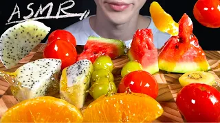 ASMR CANDY FRUITS tanghulu 수박, 토마토, 청포도, 키위, 용과 *watermelon, greengrape,  tomato ,dragon fruit ,kiwi