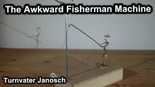 The Awkward Fisherman Machine - Kinetic sculpture - Flying pendulum escapement - Table-top mobile