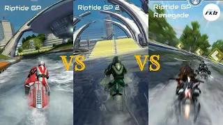 Riptide GP vs Riptide GP 2 vs Riptide GP: Renegade, (Gameplay).