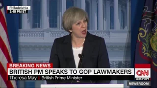 Theresa May addresses GOP lawmakers