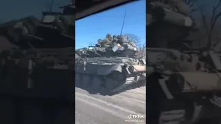 Russian BMP 3 towed by a Ukrainian T-64