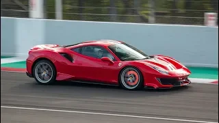 Ferrari 488 Pista on track -  Flat Out, Revs, Maximum Attack and more!!