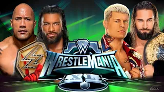 Roman Reigns & The Rock vs Cody Rhodes & Seth Rollins Full Match WWE WrestleMania 40 Highlights