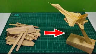 easy way to make a fighter plane | pop stiks.