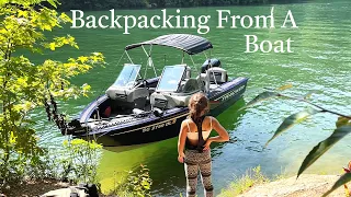 BOAT IN WILD CAMPING ADVENTURE | BACKPACKING FROM A BOAT
