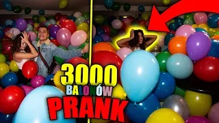 3000 BALONÓW PRANK NA MOJEJ DZIEWCZYNIE! *SZOK*