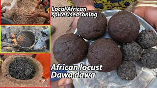 Popular AFRICAN LOCAL SPICEs DAWADAWA !! How to make African locust beans SUMBALA #cooking #food
