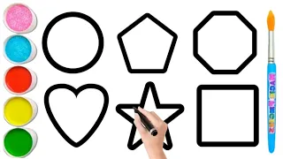 Shapes drawing for kids, Learn 2d shapes,Colors for toddlers,Preschool Learning Video,shapes,Part-18