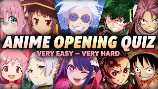 GUESS THE ANIME OPENING [Very Easy - Very Hard] 50 Anime Openings