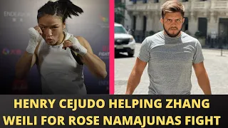 Henry Cejudo training Zhang Weili for Rose Namajunas Fight