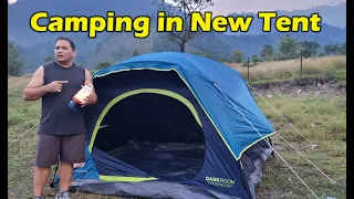 Camping in new tent. Best Coleman tent Skydome Darkroom