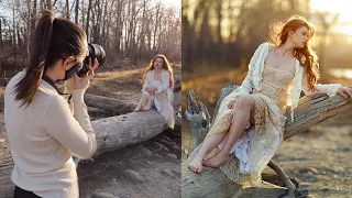 Golden Hour Natural Light Photoshoot, Behind The Scenes