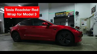 Tesla Model 3, Roadster Red Wrap
