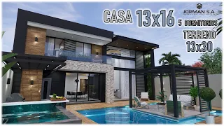 🟡House Design | Modern House Design | 13x16m 2 Storey | 5 Bedrooms