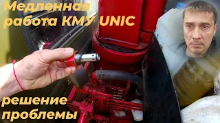 Предохранительный клапан манипулятора unic. Ремонт кму юник. Медленная работа кму.