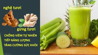 Juice Therapy 002: Nước ép cần tây - dưa chuột - chanh - gừng - nghệ (và kinh nghiệm làm nước ép)