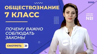 Почему важно соблюдать законы. Видеоурок 3. Обществознание 7 класс