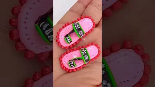 DIY How to Make Polymer Clay Miniature Doll Shoes | DIY Miniature Footwear | Easy craft | #Dolliyon