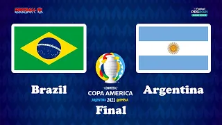 BRAZIL vs ARGENTINA   Copa America 2021 Final Extra Time || PES 2021 Gameplay PC