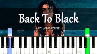 Back To Black - Amy Winehouse [Easy Piano Tutorial] | SHEET MUSIC + MIDI 🔥