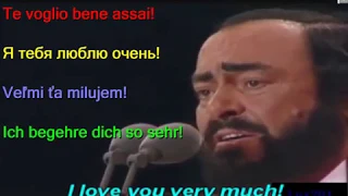 Learn Italian by Luciano Pavarotti Caruso Italian English Russian Slovak German LYRICS SUBTITLES