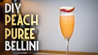 Bellini Cocktail with Homemade Peach Puree
