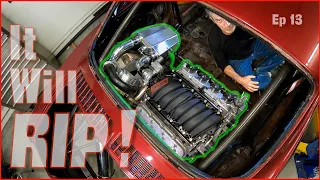 Sideways turbo V8 into a Corvair